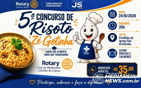 Imagem da notícia Concurso do Risoto Zé Gotinha terá noite solidária em Medianeira no dia 24