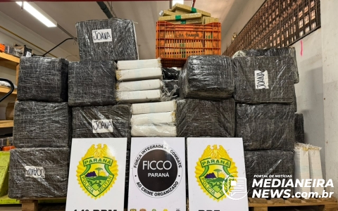Imagem da notícia Caminhão com mais de 1,5 tonelada de maconha é apreendido na BR-277 em São Miguel